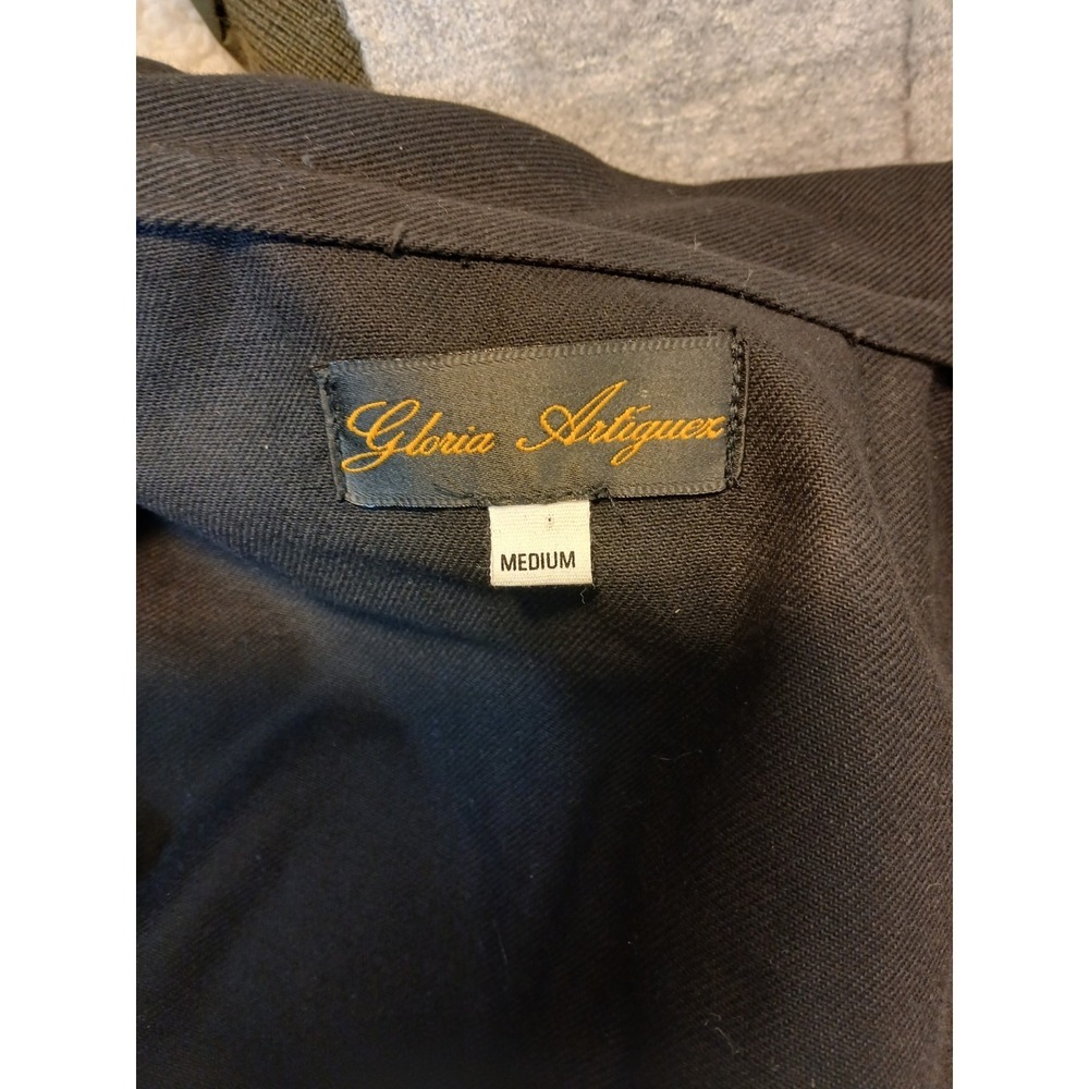 Vintage Hand Painted Art To Wear Black Cotton Jacket Toggle Gloria Artiguez D143 - Picture 2 of 10
